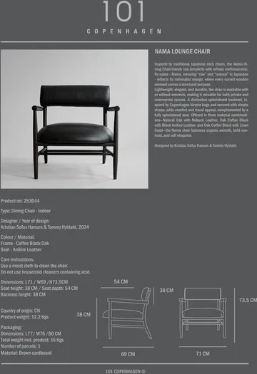 Nama lounge chair - Aniline leather black - 101 Copenhagen