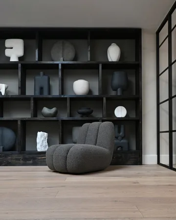 Toe loungefåtölj bouclé - Deep taupe - 101 Copenhagen