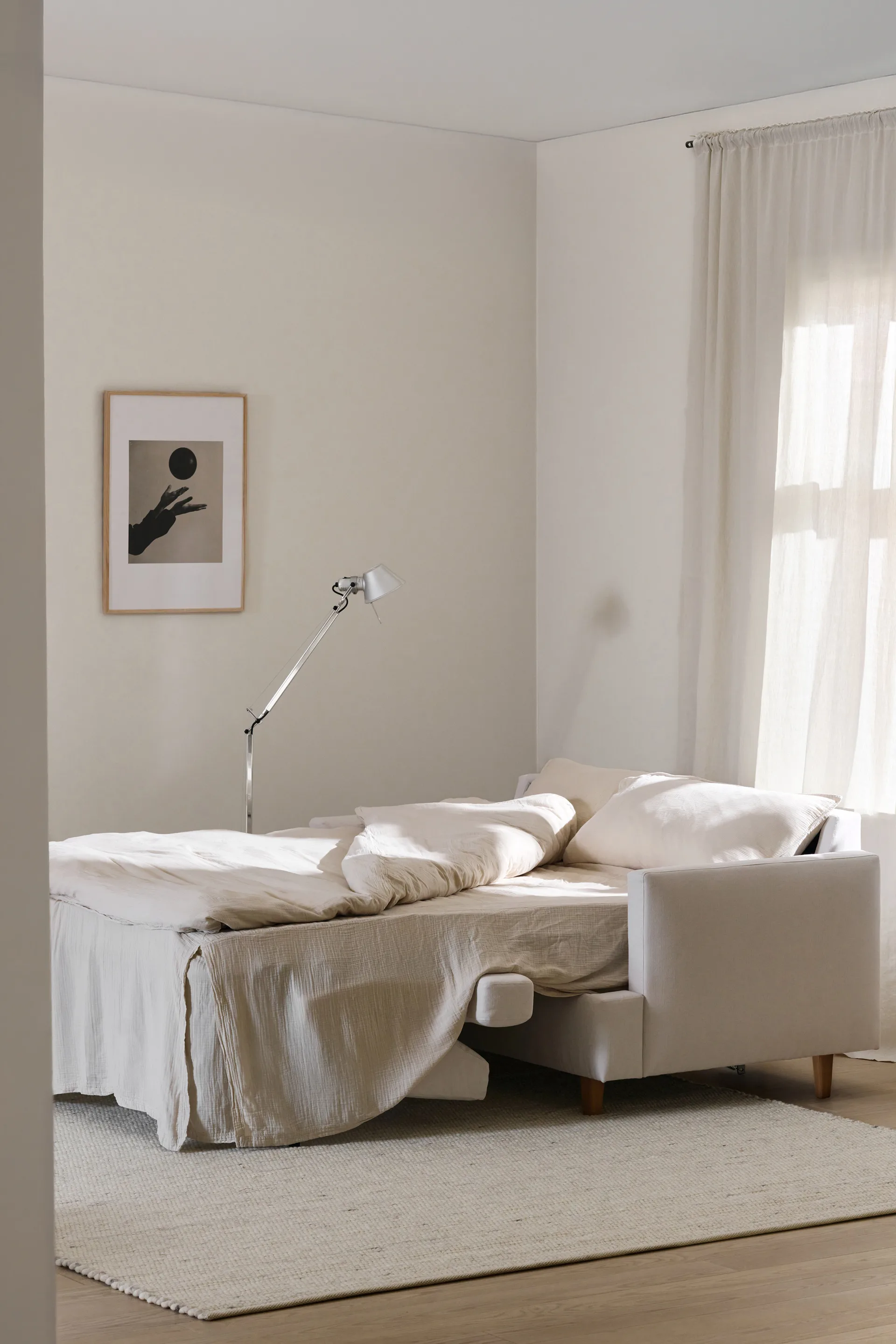 Binga 2,5-sits bäddsoffa, Caleido Grey 1240-ekbetsad ask 1898