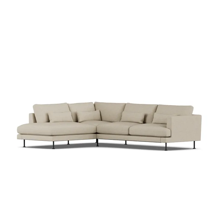 Bredhult soffa - Bern Beige 0341-svart stål, 3-sits A2 - 1898