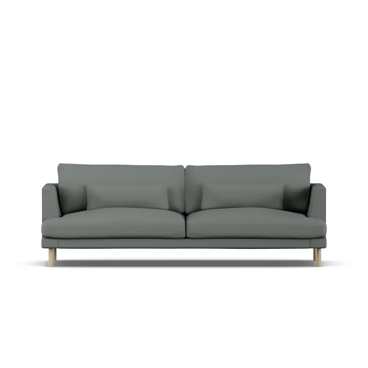 Bredhult soffa - Caleido Grey 1240-vitoljad ek, 3-sits - 1898