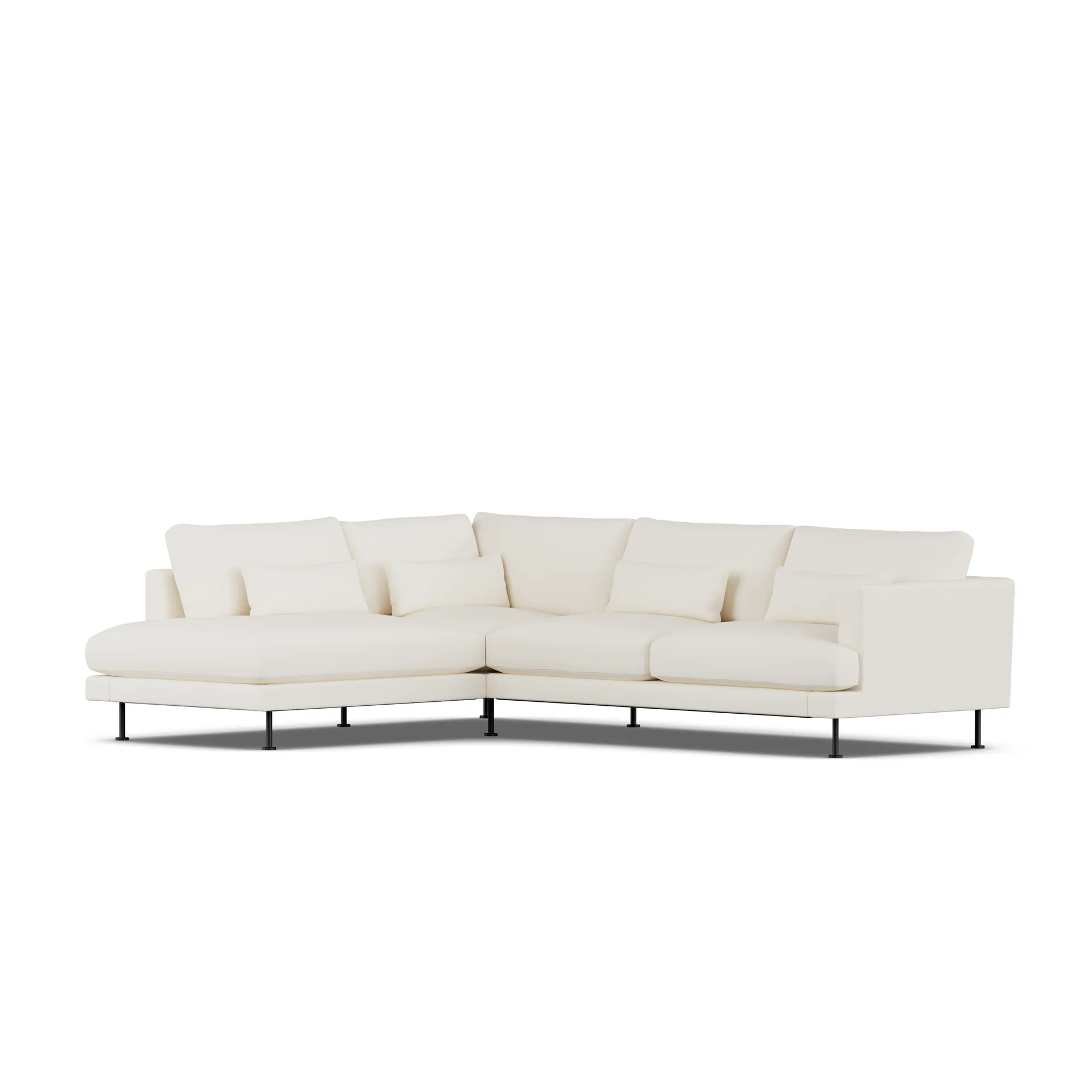 Bredhult soffa, Jump Off White 1954-svart stål, 3-sits A2 1898