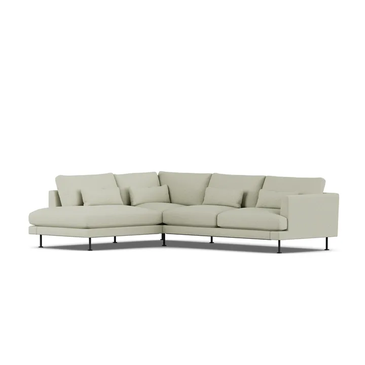 Bredhult soffa - Luiza Beige 3981-svart stål, 3-sits A2 - 1898