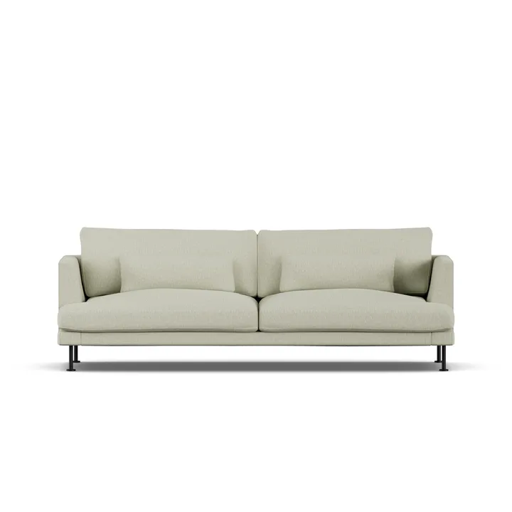 Bredhult soffa - Luiza Beige 3981-svart stål, 3-sits - 1898