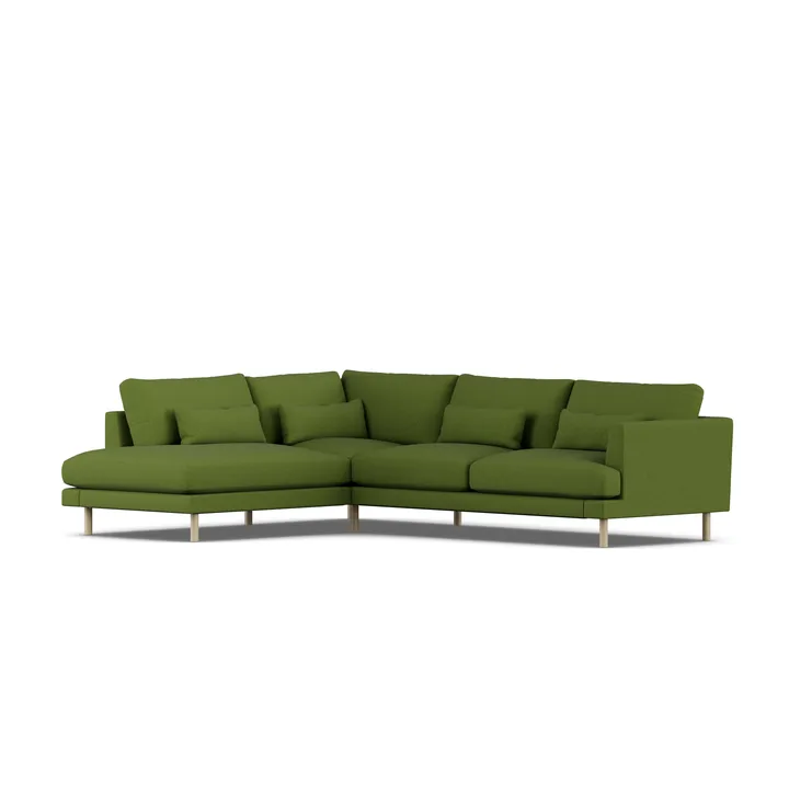 Bredhult soffa - Luiza Green 3975-vitoljad ek, 3-sits A2 - 1898