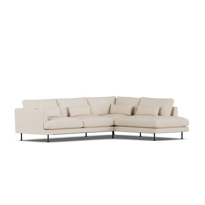 Bredhult soffa - Same Beige 6670-svart stål, 3-sits A1 - 1898