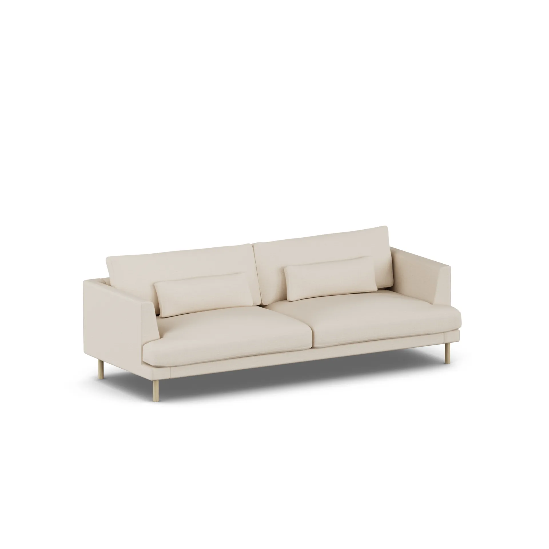 Bredhult soffa, Same Beige 6670-vitoljad ek, 3-sits 1898