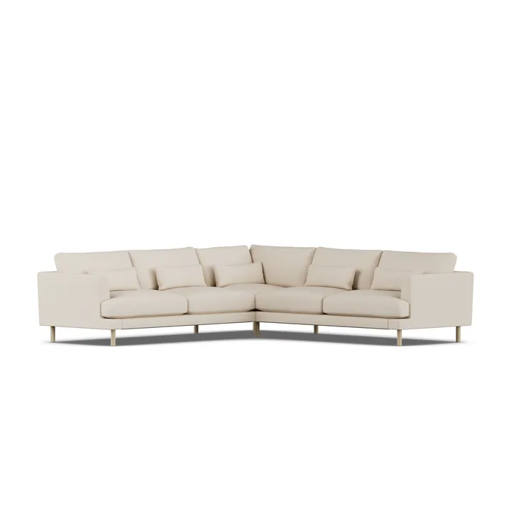 Bredhult soffa - Same Beige 6670-vitoljad ek, hörnsoffa F - 1898