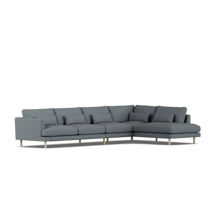 Bredhult soffa - Same Blue 6678-vitoljad ek, 4-sits B1 - 1898