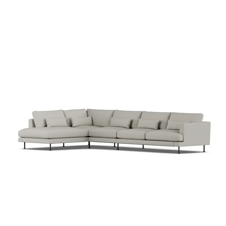 Bredhult soffa - Same Grey 6673-svart stål, 4-sits B2 - 1898
