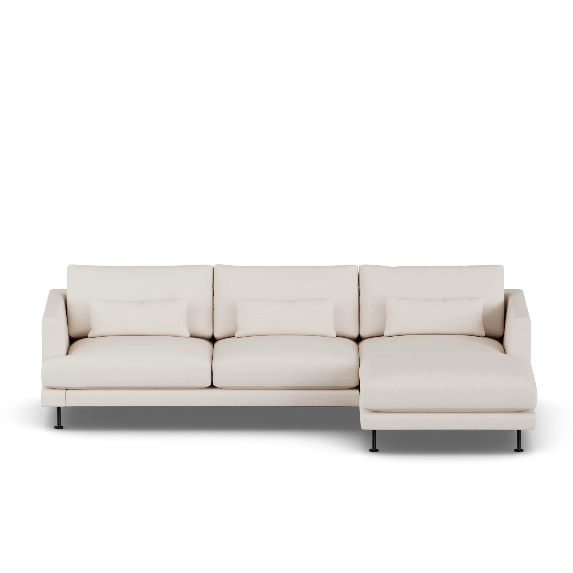 Bredhult soffa, Same Off White 6671-svart stål, 2,5-sits C1 1898