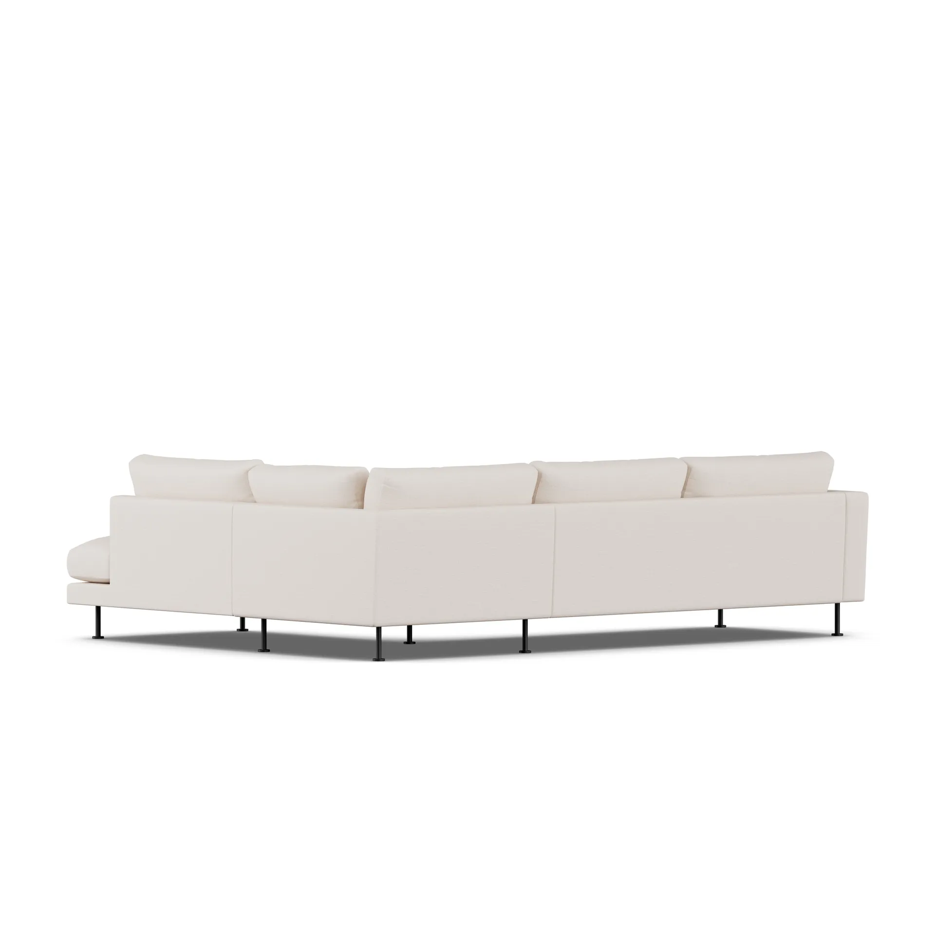 Bredhult soffa, Same Off White 6671-svart stål, 3-sits A1 1898