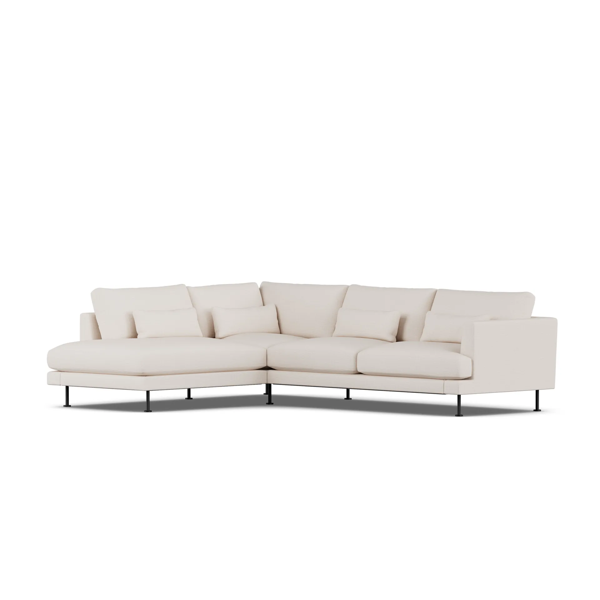Bredhult soffa, Same Off White 6671-svart stål, 3-sits A2 1898