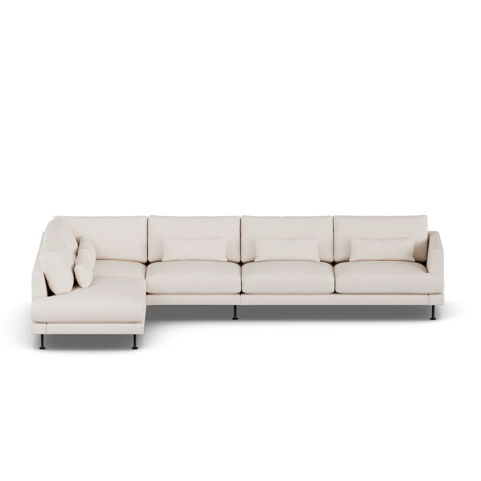 Bredhult soffa, Same Off White 6671-svart stål, 4-sits B2 1898