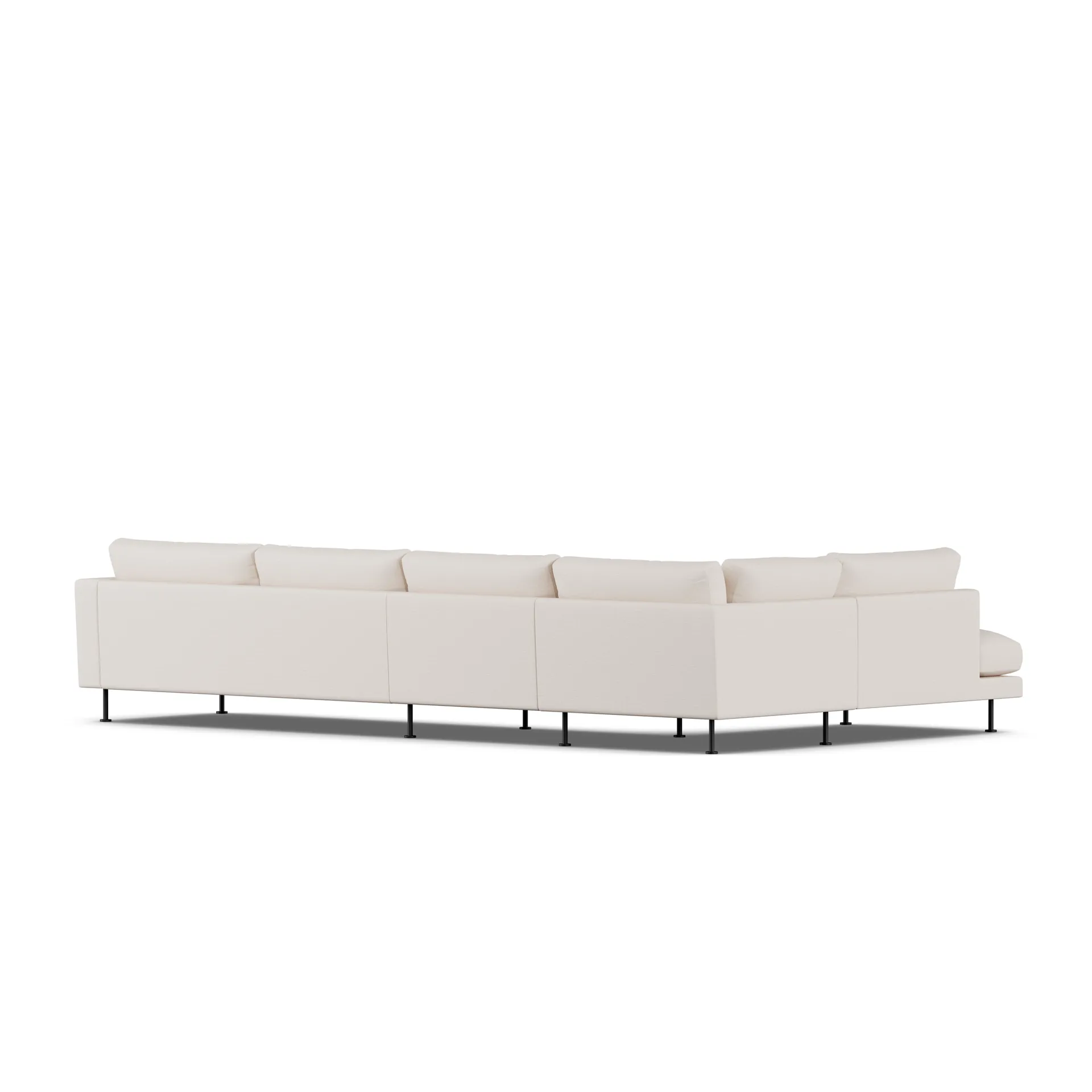 Bredhult soffa, Same Off White 6671-svart stål, 4-sits B2 1898