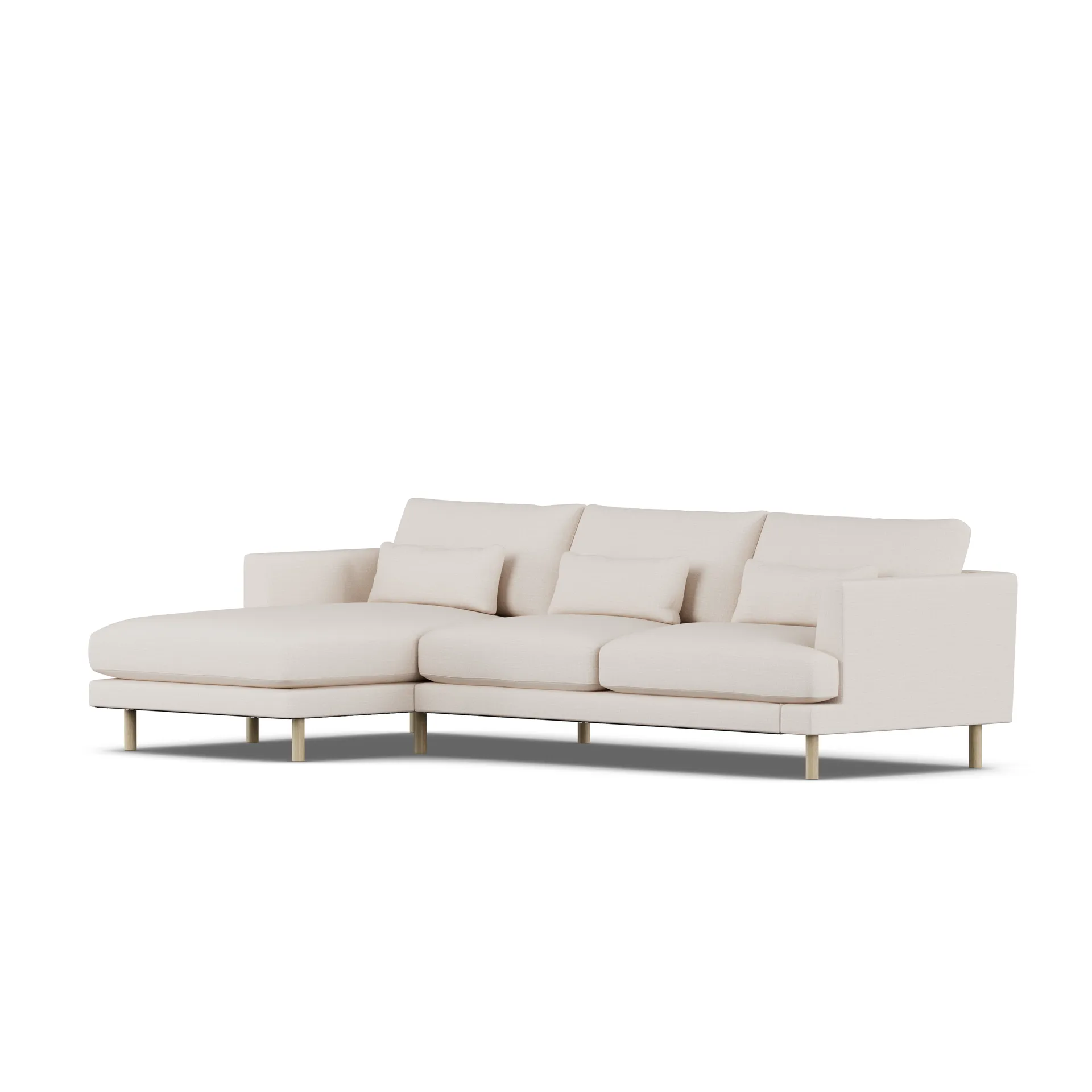 Bredhult soffa, Same Off White 6671-vitoljad ek, 2,5-sits C2 1898