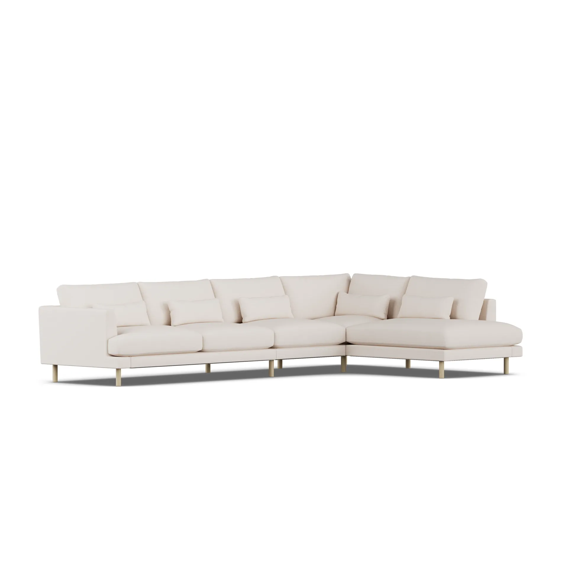 Bredhult soffa, Same Off White 6671-vitoljad ek, 4-sits B1 1898