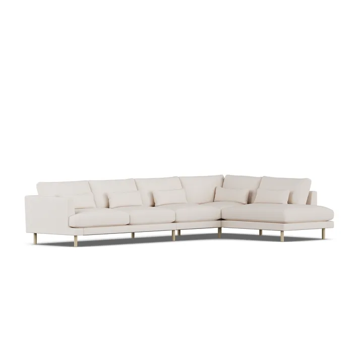Bredhult soffa - Same Off White 6671-vitoljad ek, 4-sits B1 - 1898