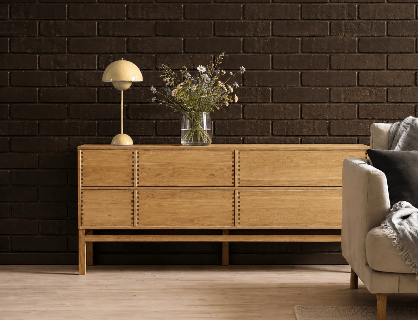Hylte sideboard 6 lådor 172x73 cm, Ek 1898