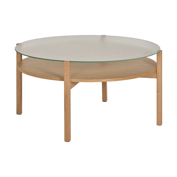 Lid soffbord - Vitpigmenterad ek-glas, Ø90 cm - 1898