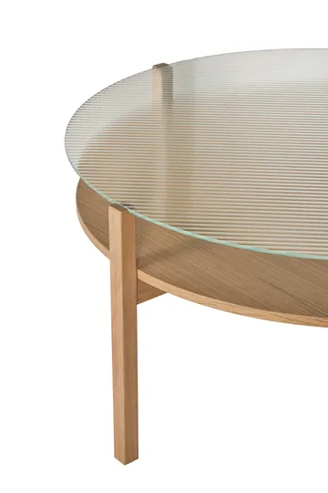 Lid soffbord - Vitpigmenterad ek-glas, Ø90 cm - 1898