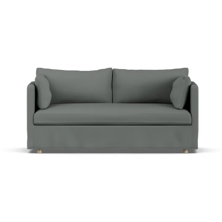 Linnevik soffa - Caleido Grey 1240-vitoljad ek, 2-sits, med kappa - 1898