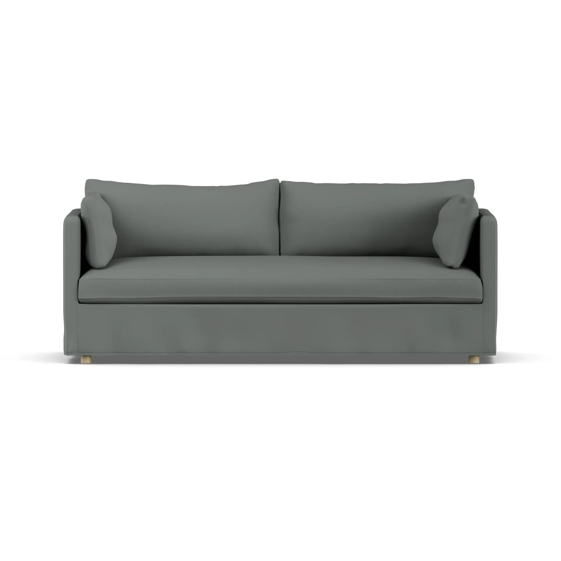 Linnevik soffa, Caleido Grey 1240-vitoljad ek, 3-sits, med kappa 1898