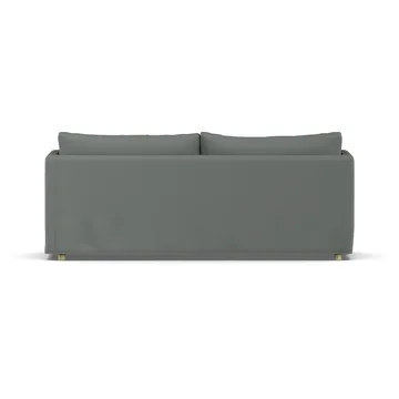Linnevik soffa - Caleido Grey 1240-vitoljad ek, 3-sits, med kappa - 1898