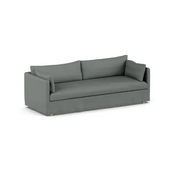 Linnevik soffa - Caleido grey 1240-vitoljad ek, 4-sits, med kappa - 1898