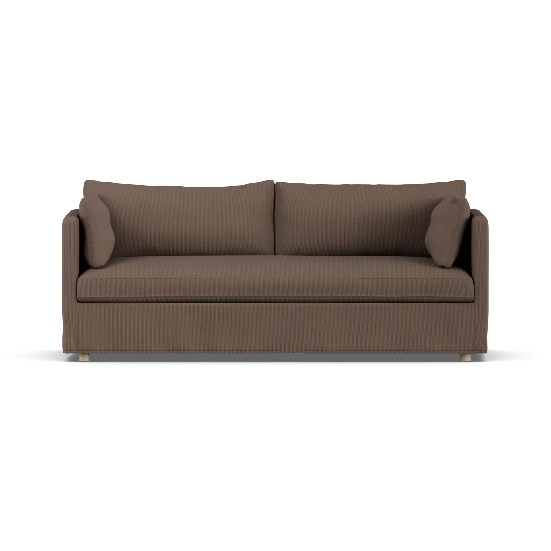 Linnevik soffa, Jump brown 1955-vitoljad ek, 3-sits, med kappa 1898