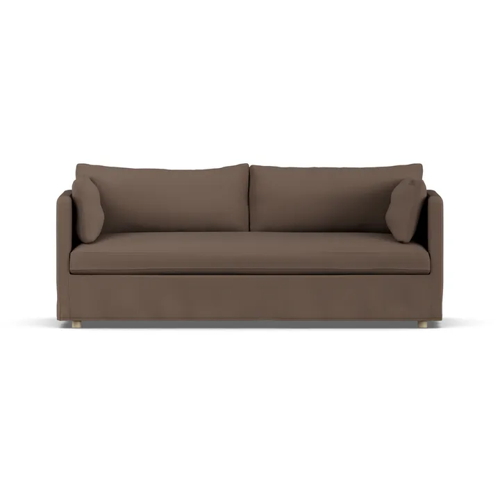Linnevik soffa - Jump brown 1955-vitoljad ek, 3-sits, med kappa - 1898