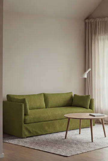 Linnevik soffa - Luiza green 3975-vitoljad ek, 3-sits, med kappa - 1898