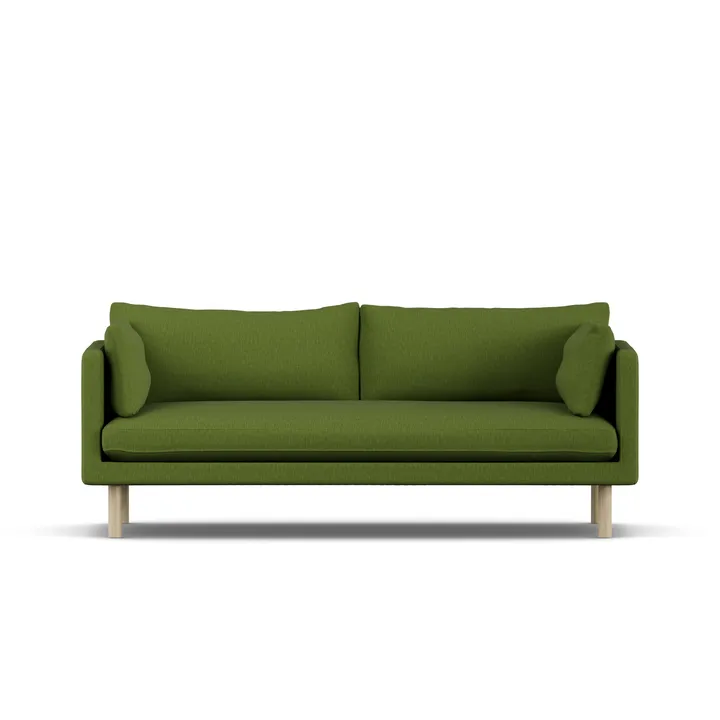 Linnevik soffa - Luiza Green 3975-vitoljad ek, 3-sits - 1898