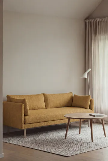 Linnevik soffa - Luiza Mustard 3972-vitoljad ek, 3-sits - 1898