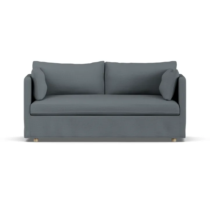Linnevik soffa - Same Blue 6678-vitoljad ek, 2-sits, med kappa - 1898