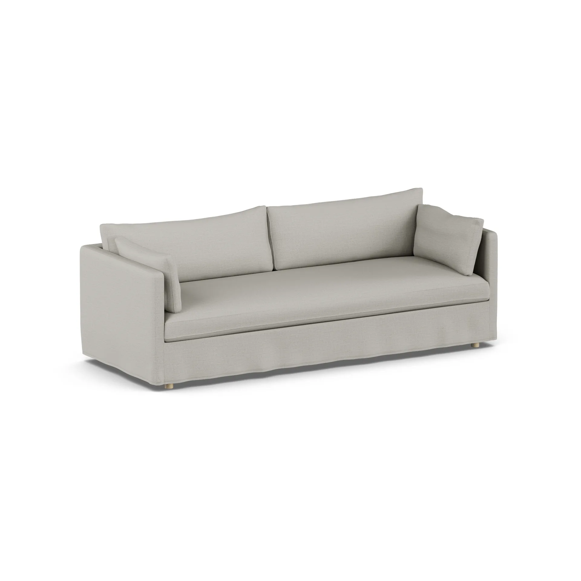 Linnevik soffa, Same Grey 6673-vitoljad ek, 4-sits, med kappa 1898