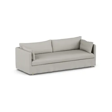 Linnevik soffa - Same Grey 6673-vitoljad ek, 4-sits, med kappa - 1898