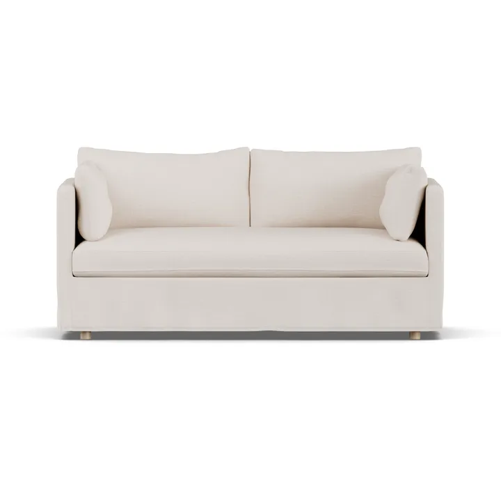 Linnevik soffa - Same Off White 6671-vitoljad ek, 2-sits, med kappa - 1898