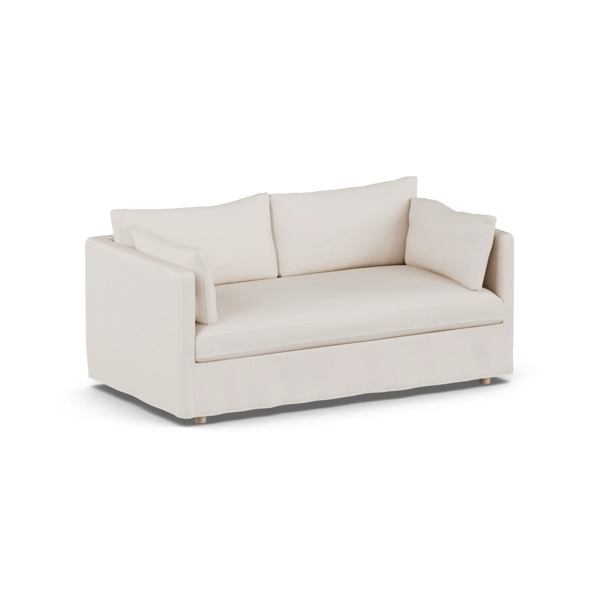 Linnevik soffa, Same Off White 6671-vitoljad ek, 2-sits, med kappa 1898
