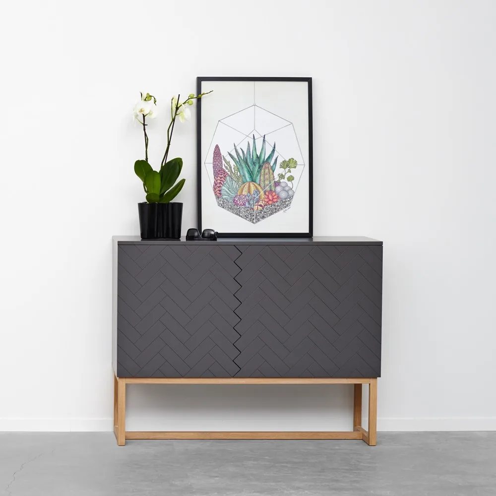 Story sideboard, vit, vit marmortopp, vitt stativ A2