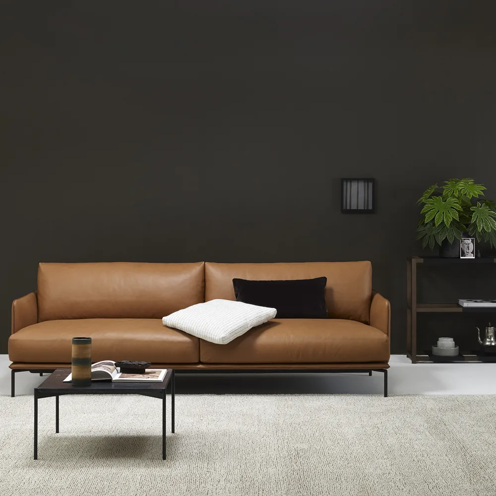 Baron soffa 3-sits, läder master 53 whiskey, 237 cm Adea