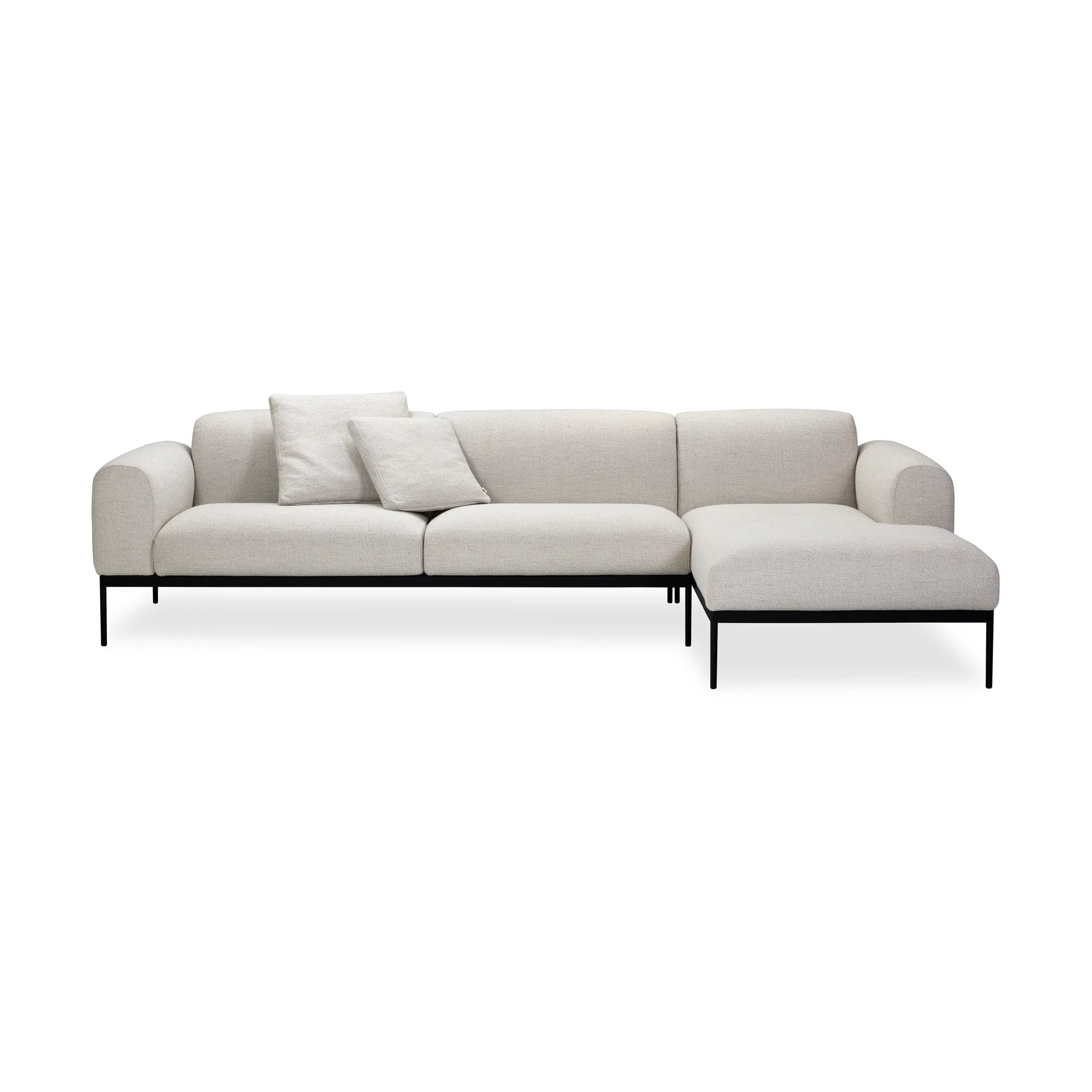 Bon soffa 3-sits divan högerställd, Bohemian 000 vit-svarta ben Adea