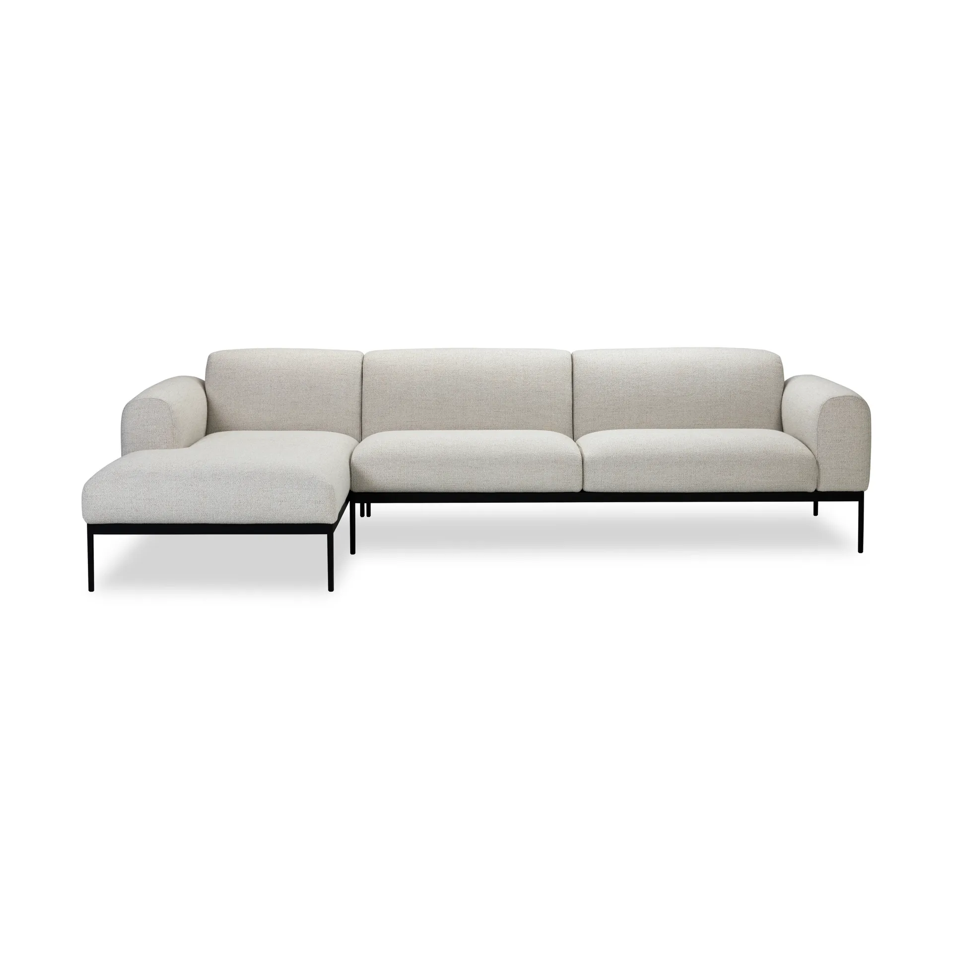 Bon soffa 3-sits divan vänsterställd, Bohemian 000 vit-svarta ben Adea