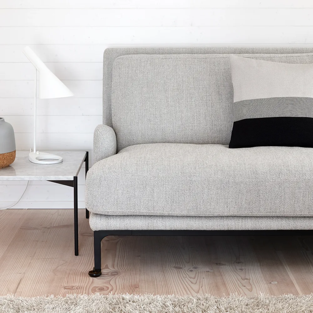 Plateau soffbord, marmor vit, svart underrede, 60x60 Adea