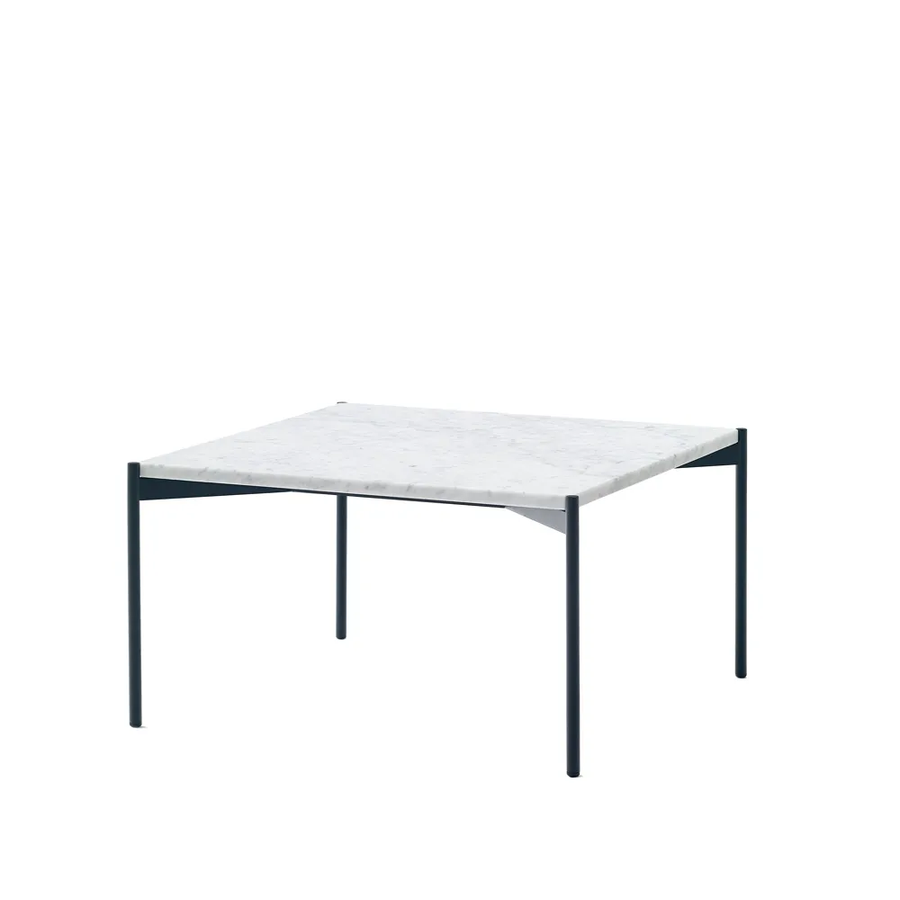 Plateau soffbord, marmor vit, svart underrede, 60x60 Adea