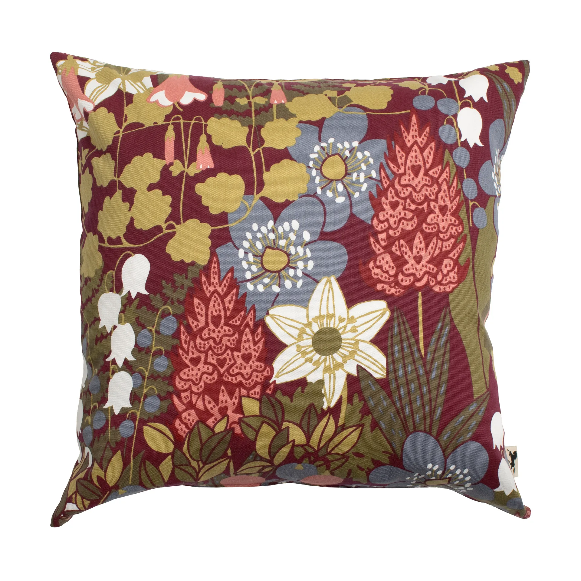 Skogen kuddfodral 47x47 cm, Vinröd Almedahls