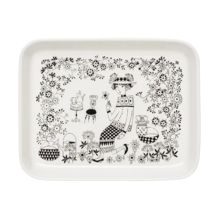 Emilia tallrik 15x19 cm - Svart-vit - Arabia