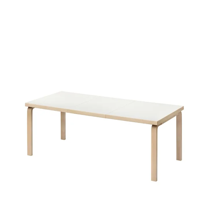 Aalto 97 utdragbart matbord - Vit laminat-Björkben 1 ilägg - Artek