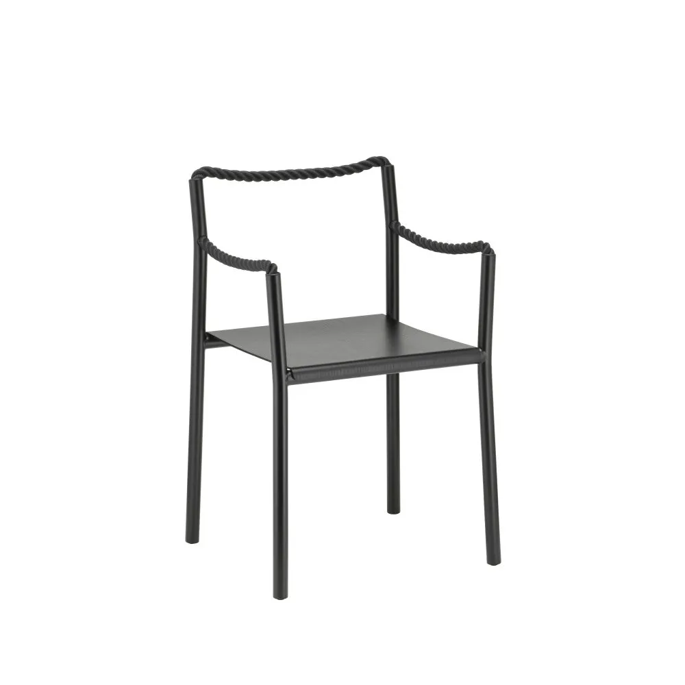 Rope stol, Svart pulverlack-Svart lack Artek