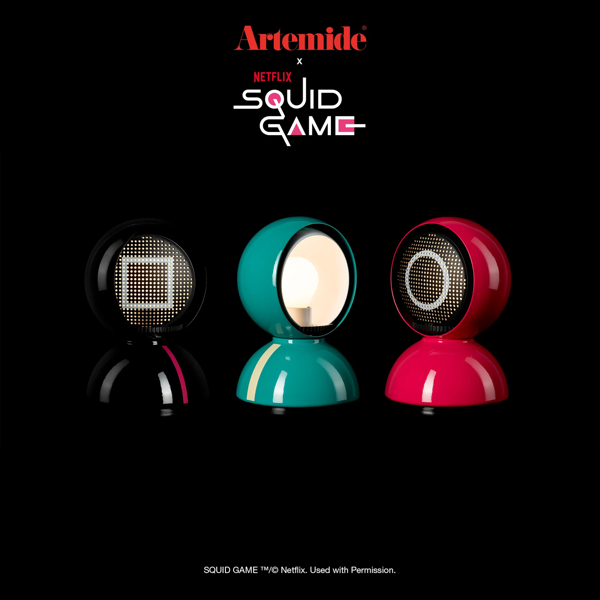 Eclisse x Squid Game bordslampa Special Edition, Guard black Artemide